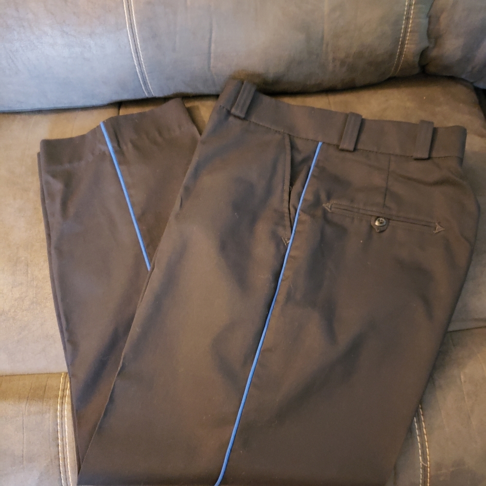 Horace Small Men Navy Blue Pinstripe Work Uniform Pants Ta22883